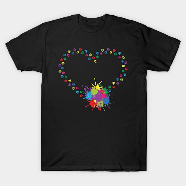 Ink heart paws T-Shirt by Florin Tenica